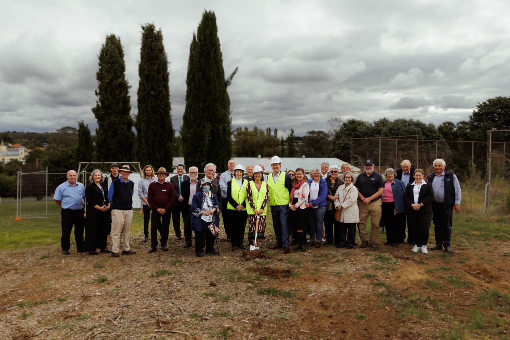 Special guests and attendees of Yass Crising Housing Turning of the Sod event