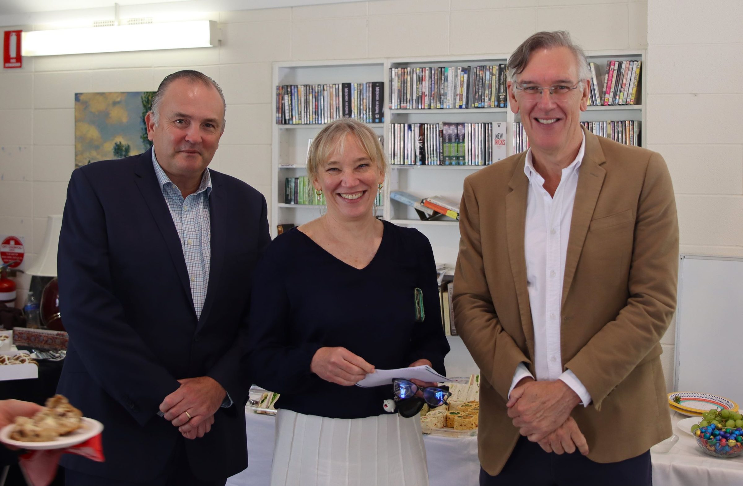 Anglicare CEO and two staff members enjoying morning tea after the 2026 Easter Service