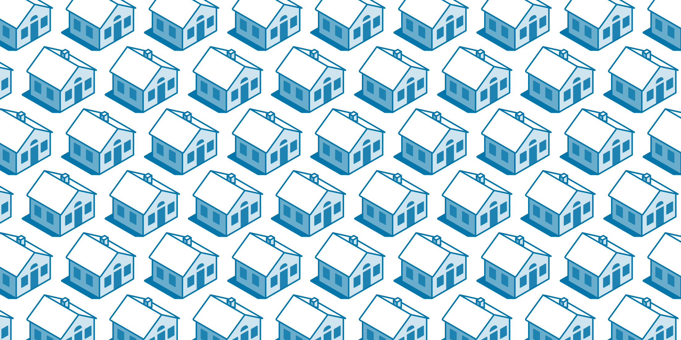 Repeating pattern of illustrated isometric house