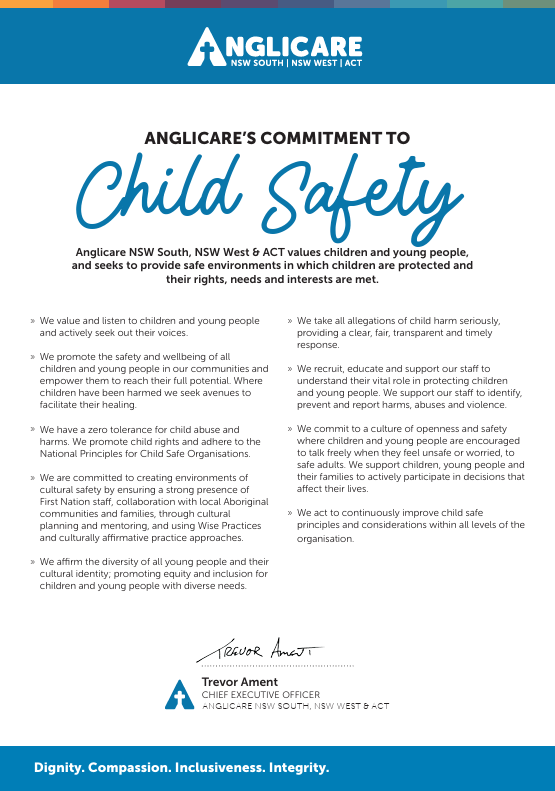Anglicare's Child Safety Commitment